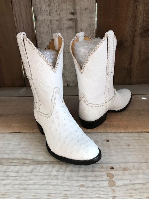 Ostrich Full Quill All  Ostrich & Belly White Tres Outlaws Women's Classic  2524@
