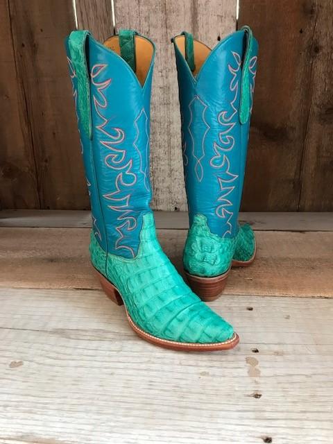 Turquoise Croc Tres Outlaws Women's Classic Boot 1749@