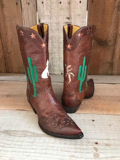 Brown Calf Cacti Tres Outlaws Women's Classic Boot 2380@