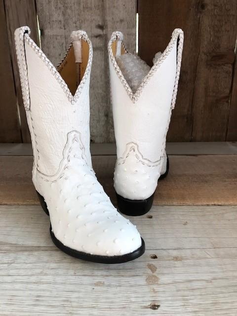 Ostrich Full Quill & Ostrich Belly White Tres Outlaws Women's Classic  2386@