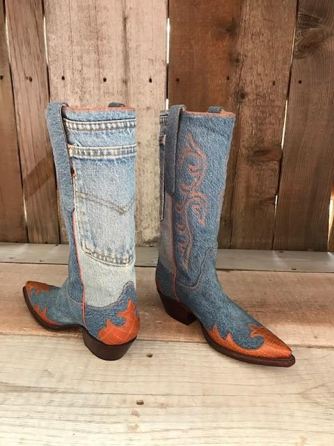 Blue Jean  Gator Embellishment Tres Outlaws Women's Classic Boot  1252@