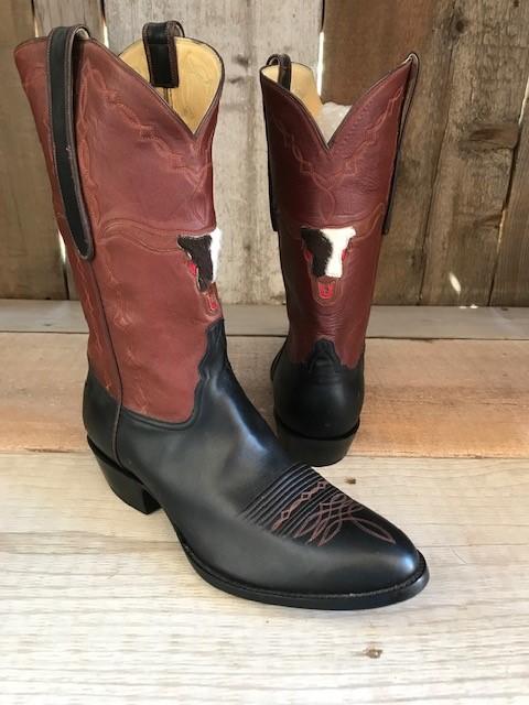 Cognac & Black Gator  Longhorn  Tres Outlaws Men's Classic Boot 4071@