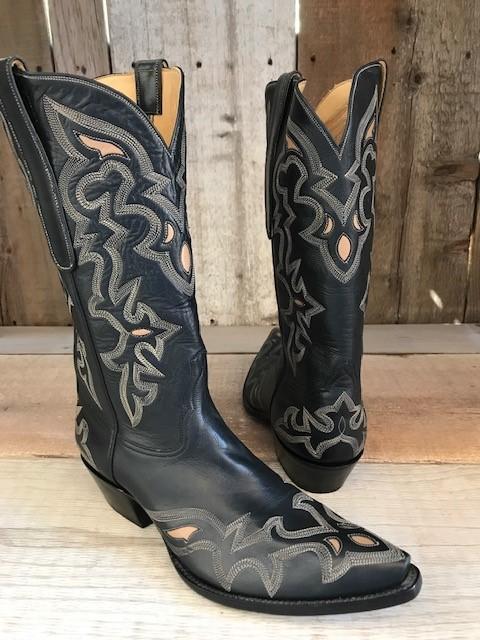 Spanish Black Calf & Inlay Tres Outlaws Men's Classic Boot 4076@