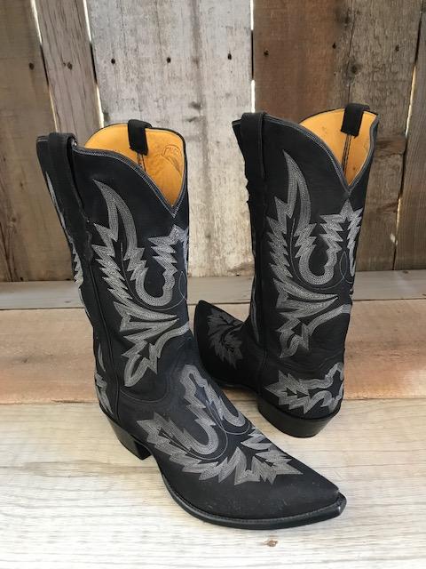 Black Nubuck All Over Stitch Tres Outlaws Men's Classic Boot 4098@