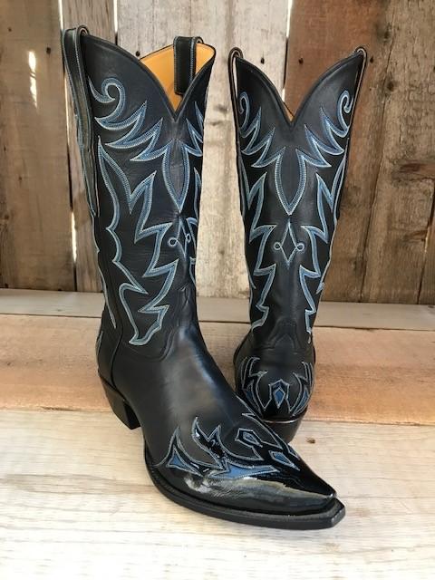 Kangaroo Black Patent Leather & Calf Tres Outlaws Men's Classic 4138@