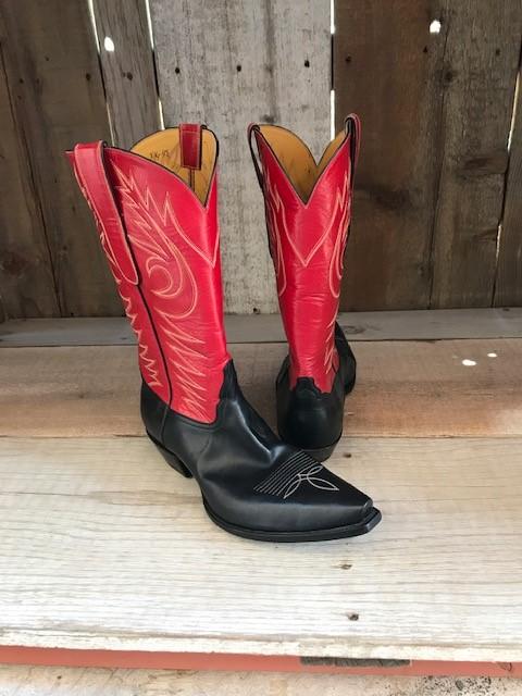 French Calf Black & Red Tres Outlaws Men's Classic Boot 4224@