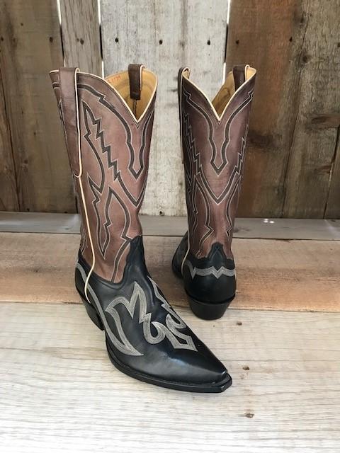 Black & Brown Kangaroo All Over Stitch Tres Outlaws Men's Classic Boot 3823