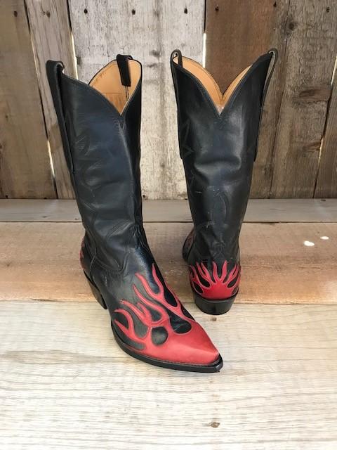 Black Kangaroo Johnny Flames Tres Outlaws Men's Classic  Boot 3716
