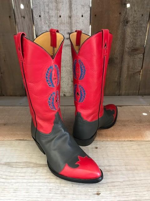 Gray & Red Kangaroo  Tres Outlaws Men's Classic Boot 3737@