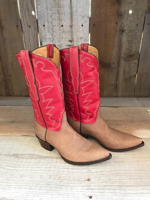 Nubuck Tan  & Red Calf Tres Outlaws Men's Classic Boot 3612@