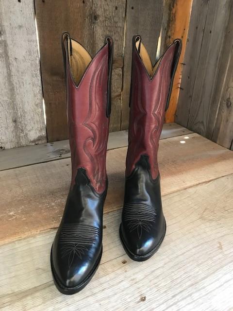 Black & Burgundy French Calf Tres Outlaws Men's Classic  Boot 3492