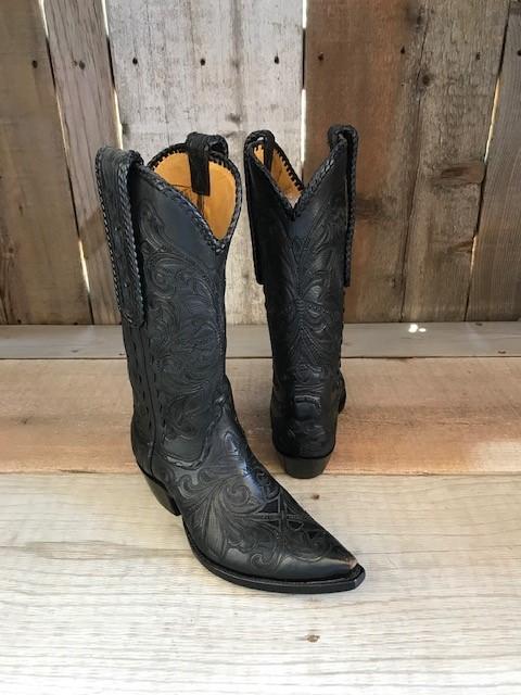 " Old Scroll "  Black Tres Outlaws Men's Classic Boot 3364@