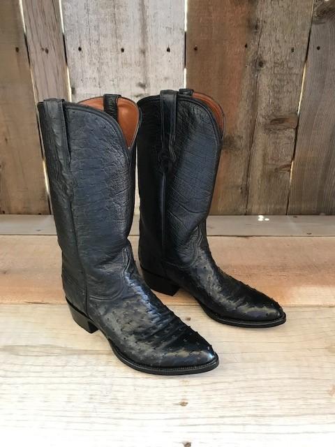Ostrich Black  Tres Outlaws Men's Classic Boot 3372@