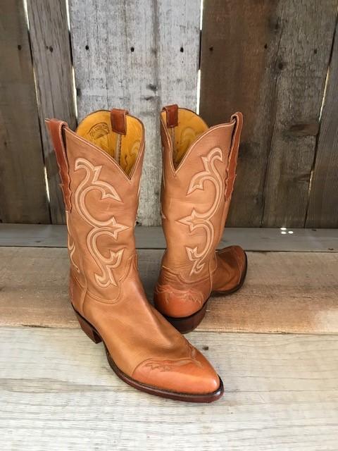 Peanut  Kangaroo & Calf w/Inlay Tres Outlaws Men's Classic Boot 3379@