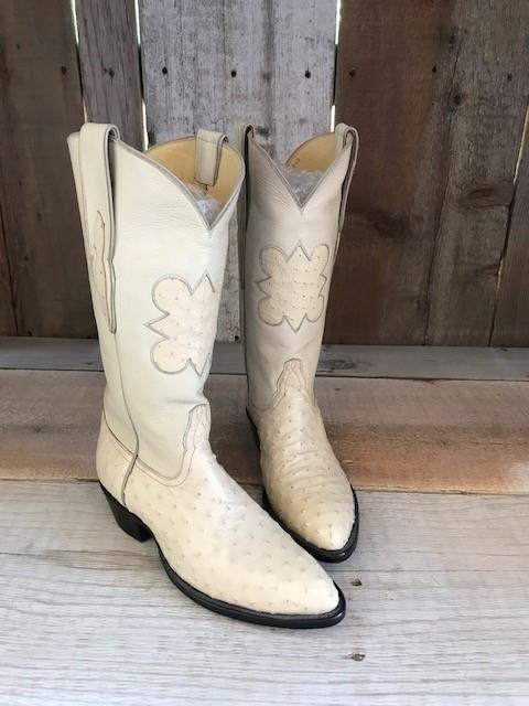 Bone Ostrich & Kangaroo w/Inlay  Tres Outlaws Men's Classic Boot 3106@