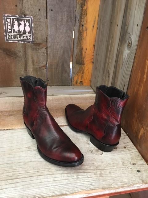 Burgundy Brush Off Goat Tres Outlaws Flamingo Zip  Boot " 2 Sweet Collection" 1672 @