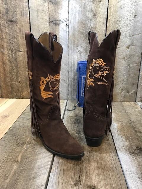 Kangaroo Suede Horse Design Tres Outlaws Women's Classic Boot 1186
