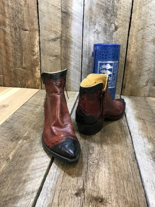 Brown Calf & Gator Women's Flamingo Side Zip 1332 *