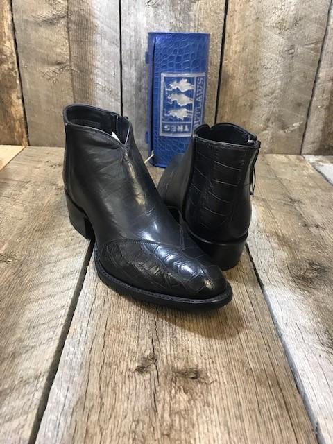 Cary Kangaroo & Gator Black Tres Outlaws  Flamingo Zip Boot 2137