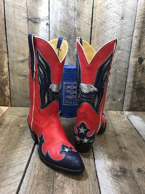 "Eagle " Ostrich & Deer Tres Outlaws Women's Classic Boot 2544*