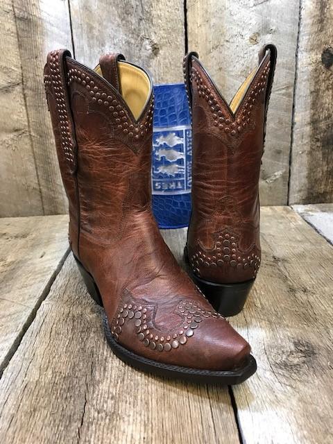 Brown Distressed Calf & Copper Studs Tres Outlaws Women's Classic 1362*