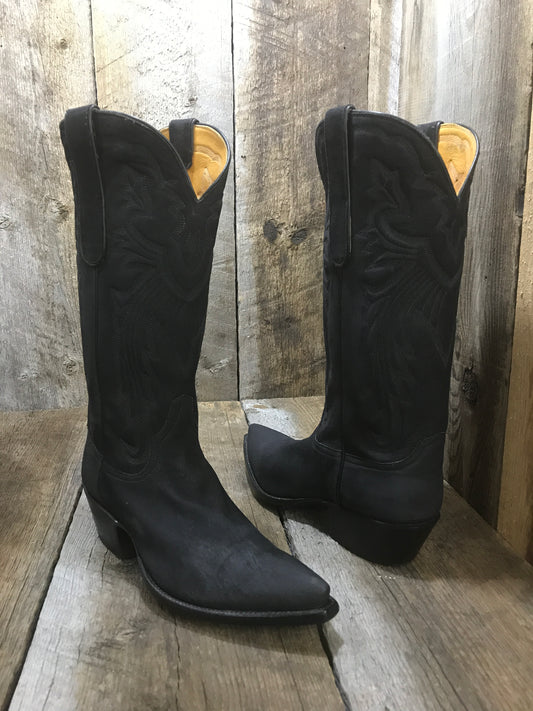 Black Nubuk All Over Stitch Tres Outlaws Women's Classic Boot 1737