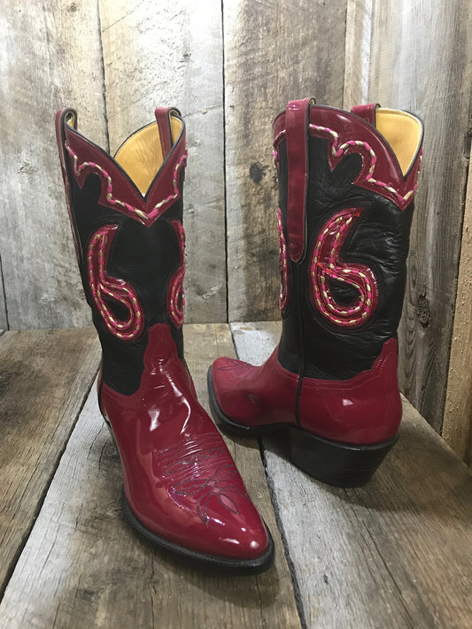 Dark Cherry Patent Raised Stitch Women's 1679 *