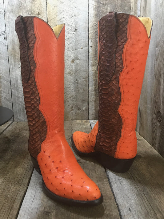 Ostrich & Python Seamless Women's Tall Boot 1656