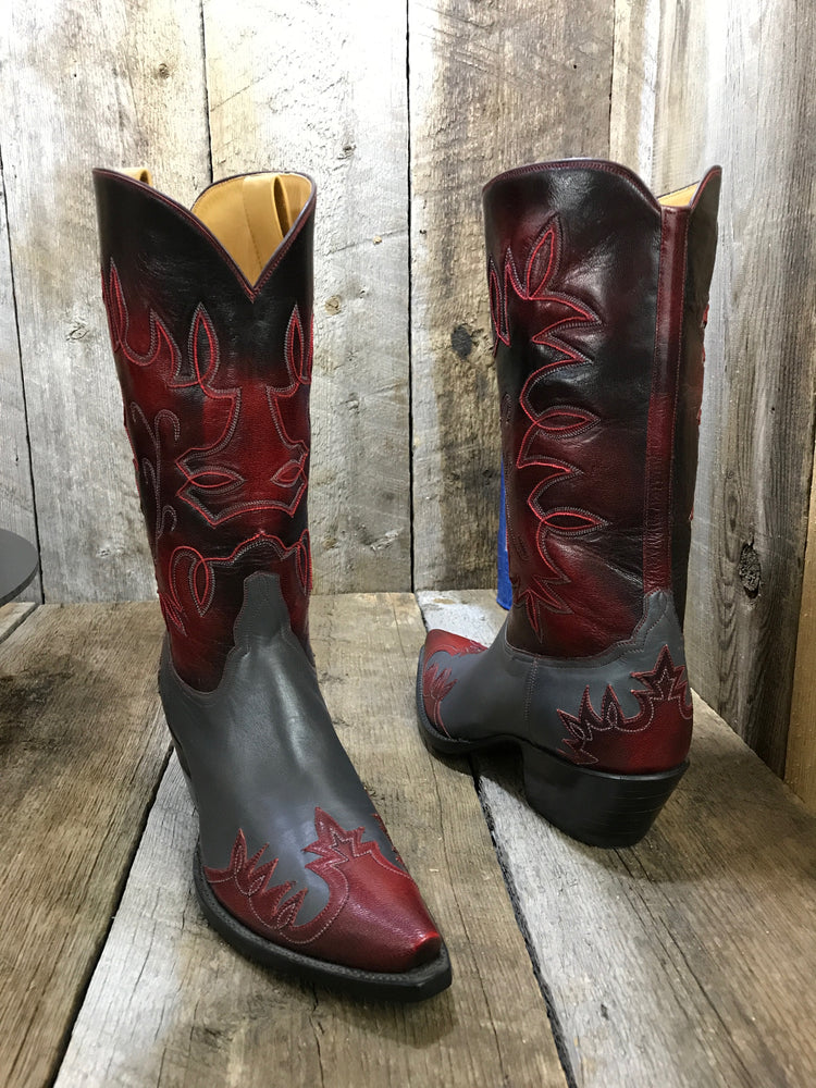 Kangaroo & Calf Red Raised Stitching Tres Outlaw  Classic Boot 1793