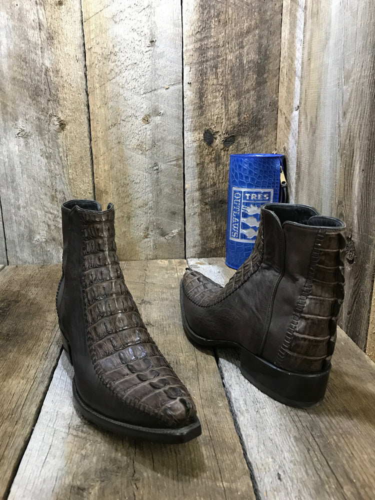 "Gator Tail " Brown  Tres Outlaws  Flamingo Zip Boot  1682