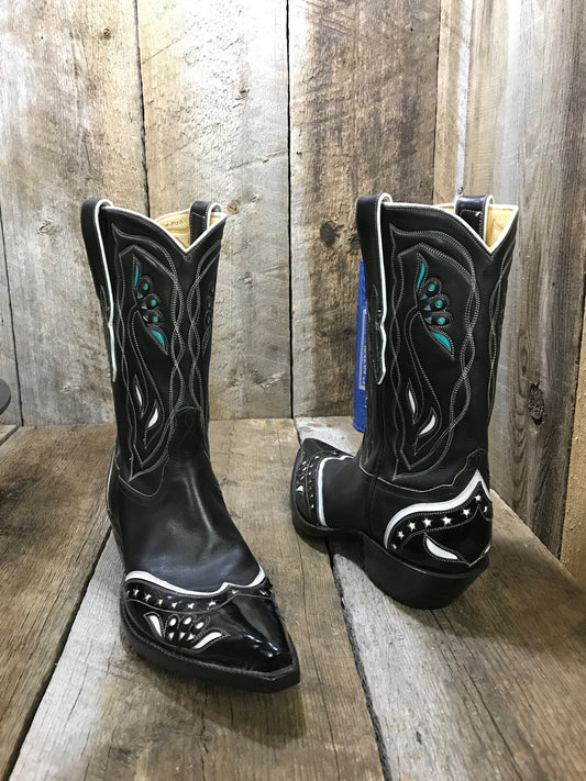 Blk Patent Leather w/ Mary Lou White Trim Women's Classic 1804 *
