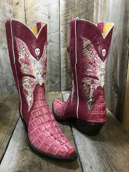 Pink Croc Tail El Morte Butterflies Women's Classic Boot  1971