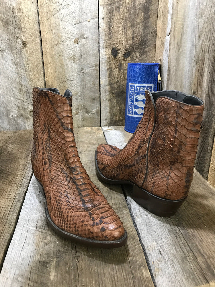 All Brown  Python Tres Outlaws Flamingo Zip Boot 1972