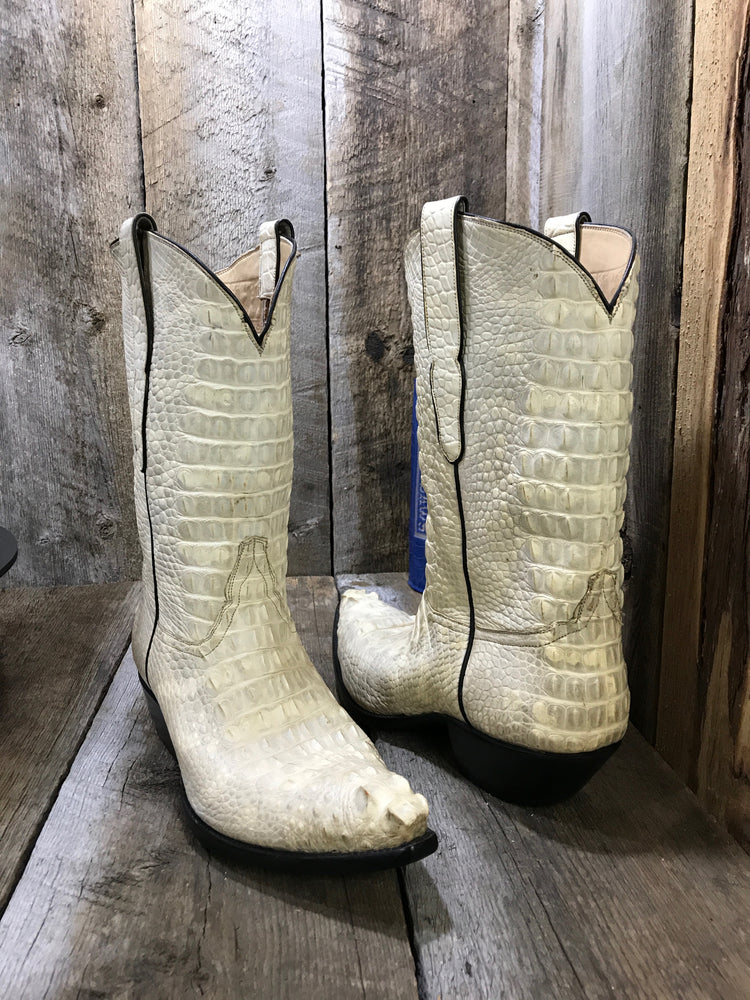 White Horn Back Alligator " Got Gator Collection "   Tres Outlaws Men's Classic Boot 4015