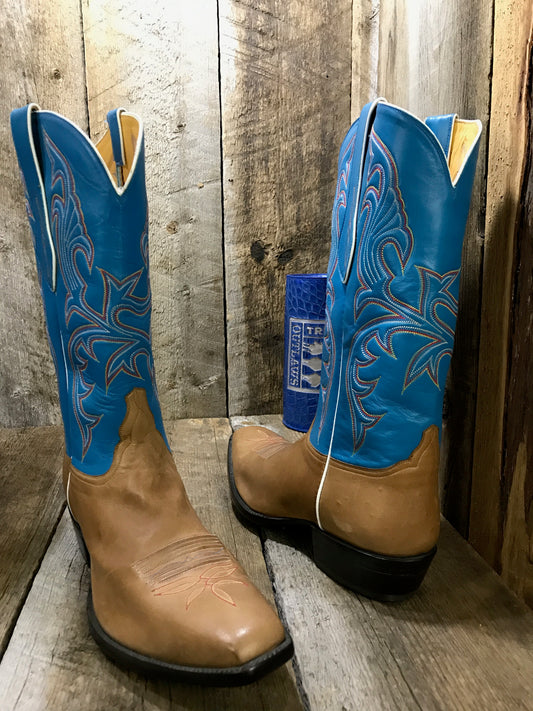 Blue & Tan Ranch Horse Tres Outlaws Men's Classic Boot 4046