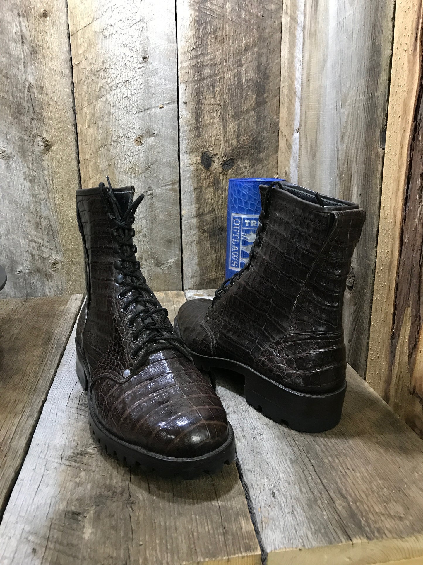 Wild Alligator Belly Combat Tres Outlaws  Boot 5-19