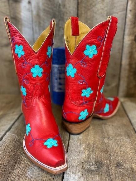Kangaroo Red Turquoise Flower Tres Outlaws Women's Classic 2142