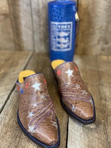 Sport Rust Ostrich  Stars Inlay Tres Outlaws Women's Mule 2145 *