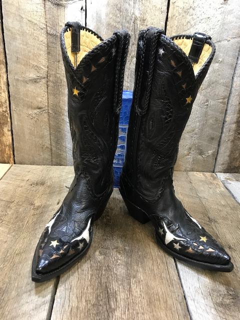 Black Long Horn Cover Boot  Tres Outlaws Women's Classic  1115 *