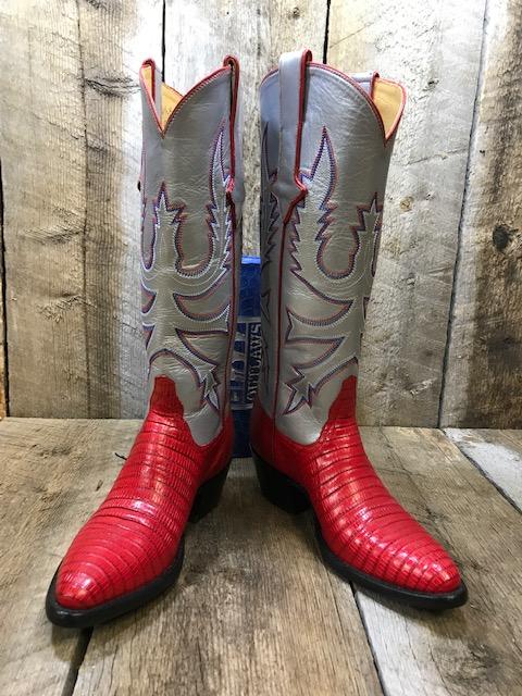 Red Lizard & Silver Top Tres Outlaws Women's Classic Boot 1331 *