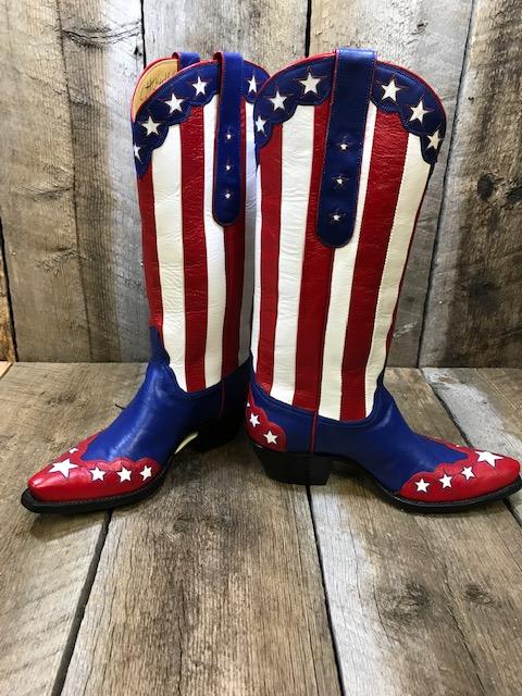 "Captain America"   Red.White.& Blue. Stars & Stripes Tres Outlaws Women's Tall Boot 1523 *