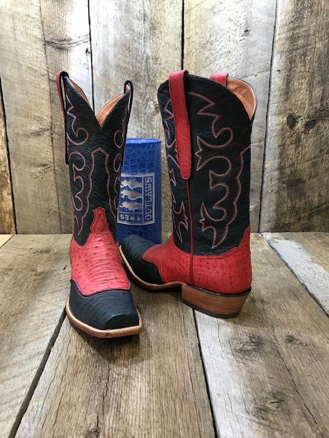 Black & Red  Ostrich Tres Outlaws Women's Classic Boot 1596