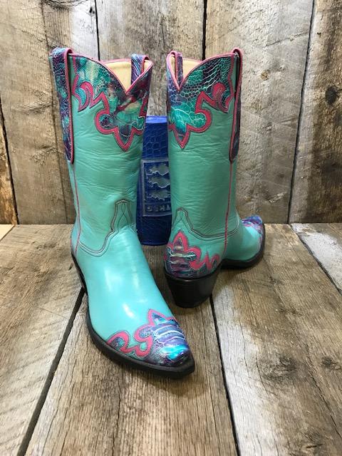 Turquoise & Ostrich Leg Tres Outlaws Women's Classic  2117 *