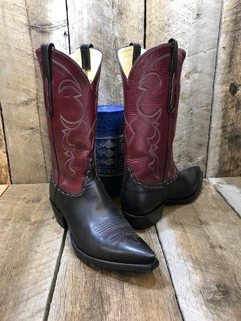 Black & Burgundy French Calf Tres Outlaws Men's Classic Boot 4116
