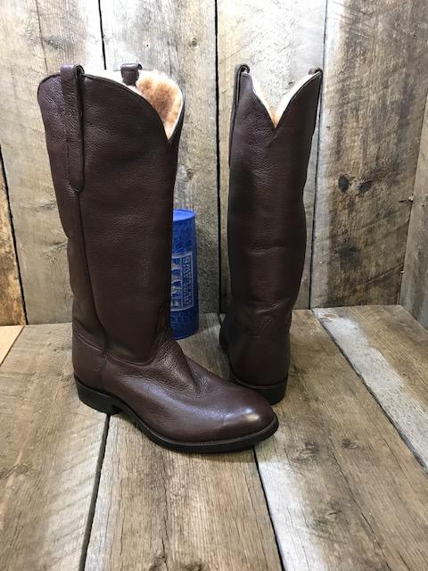 Choc. Moose & Sheep Lined Rubber Trac Sole Men's Tall Boot 4219