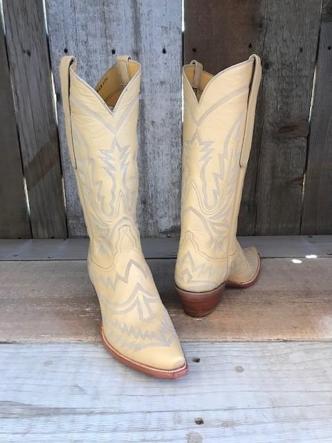 Natural Calf  Distressed Tres Outlaws Women's Classic Boot 1476 @