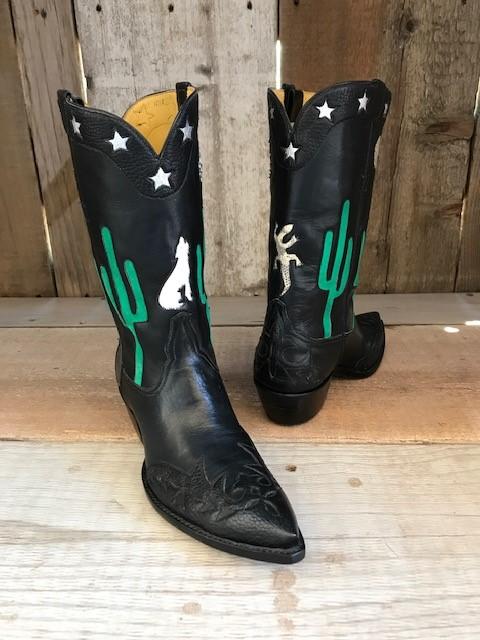 Arizona Black Buffalo & Cacti  Tres Outlaws Women's Classic Boot 1478@
