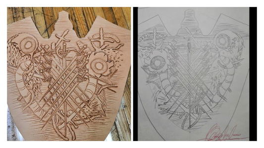 Shield -  Sketch Transfer  - Leather