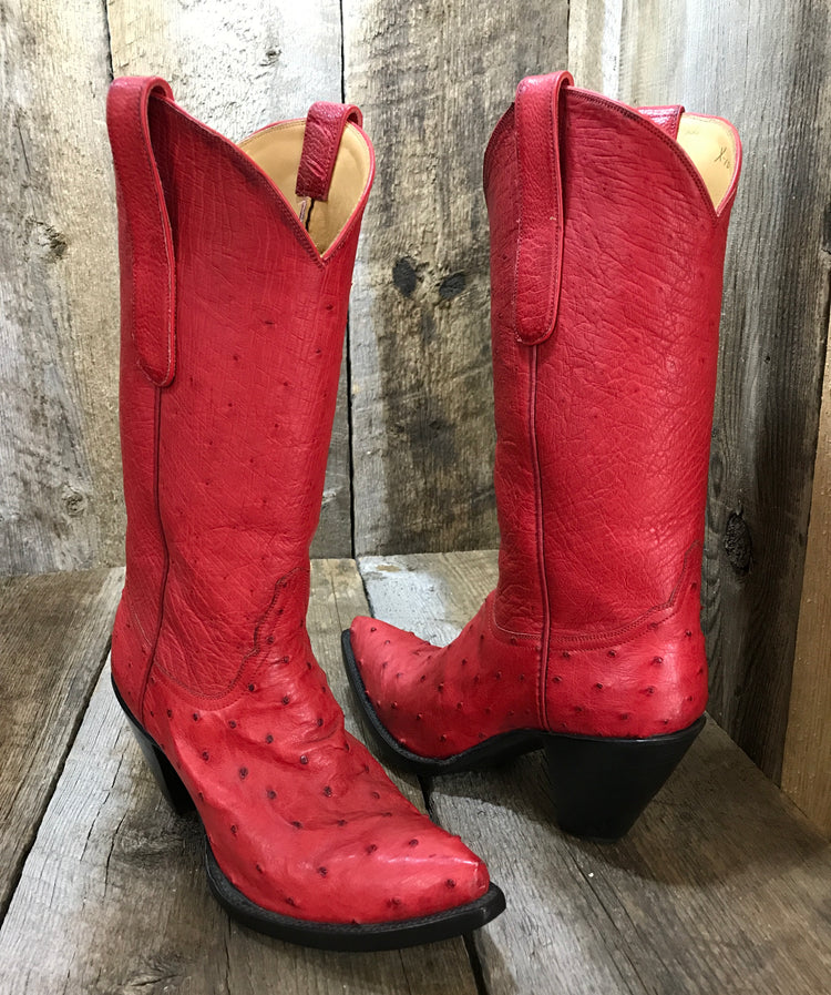 Red Ostrich Falconhead Women's Classic Boot 1200
