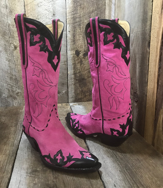 Italian Pink Suede & Calf Skin Women's Classic 1418
